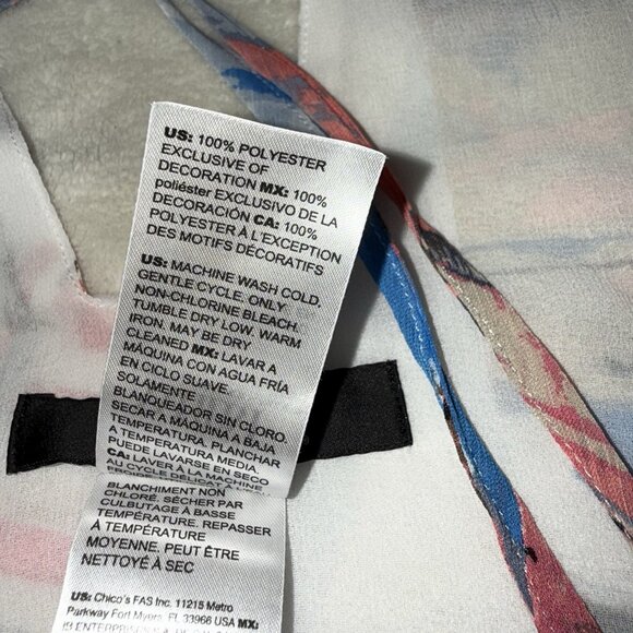 Women’s White House Black Market Multi-Color 3/4 Sleeve Tie Front Swim Cover Up - Picture 5 of 6